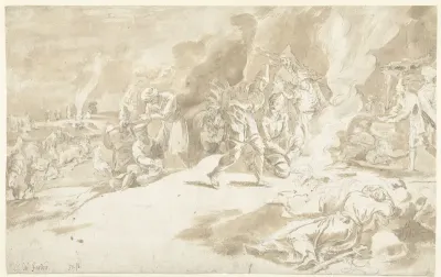 Turkish Soldiers around a Camp Fire