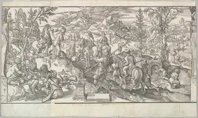 Turkish Soldiers at Rest from the frieze Ces Moeurs et fachons de faire de Turcz (Customs and Fashions of the Turks)