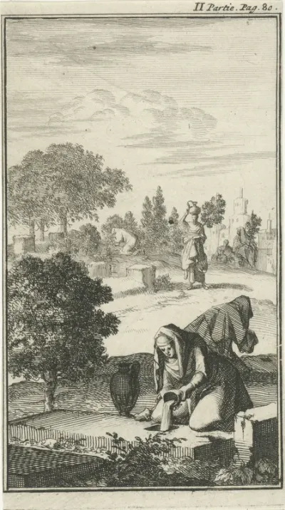 Turkse vrouwen op het kerkhof te Damascus