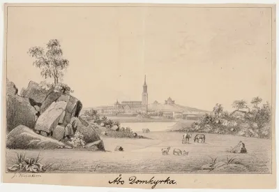 Turku Cathedral, original drawing for Finland Depicted in Drawings