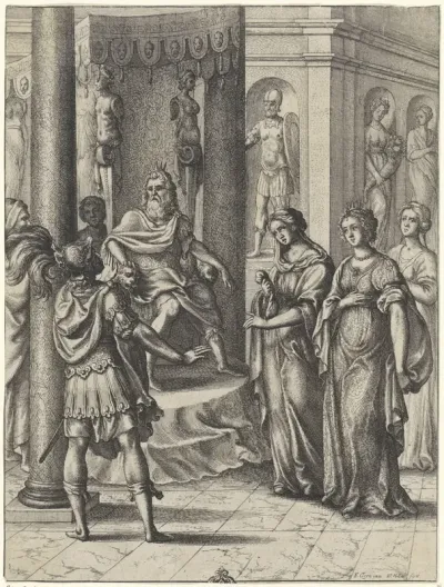 Turnus voor de tronende Latinus