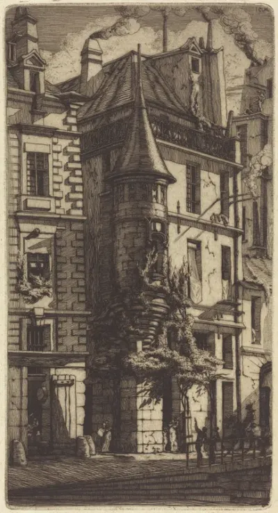 Turret in the Rue de la Tixéranderie, Paris (House with a Turret, Weavers' Street, Paris)