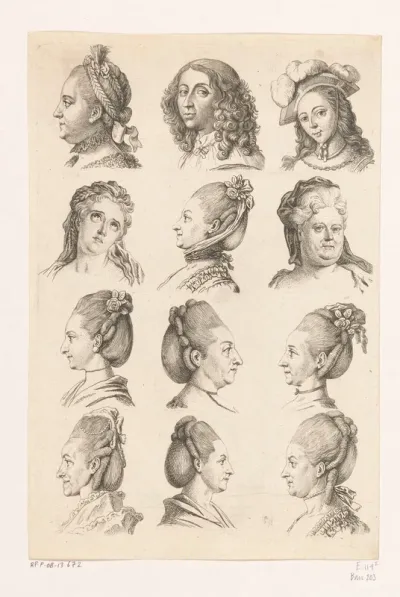Twaalf koppen van vrouwen