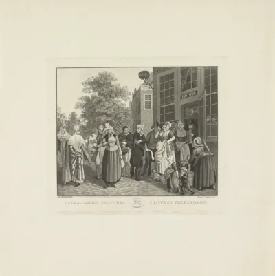 Twaalf personen in klederdracht van verschillende steden, ca. 1820-1830