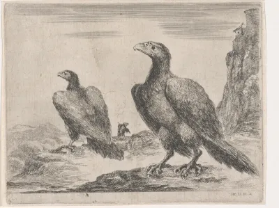 Twee adelaars met de koppen naar links