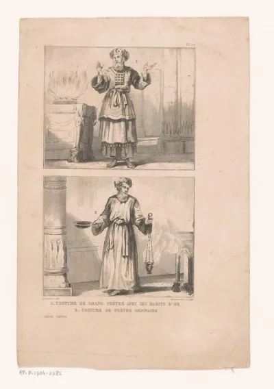 Twee afbeeldingen van priesters in liturgische kleding