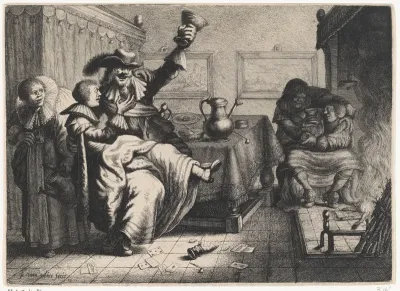Twee amoureuze paren in een herberg