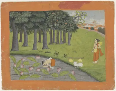 Twee asceten in een landschap