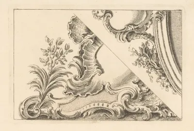 Twee bekroningen met cartouches