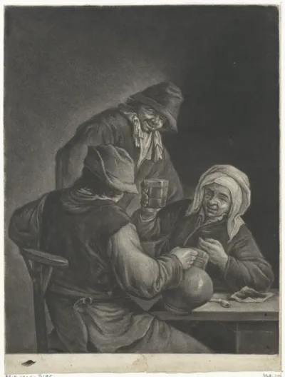 Twee boeren en een oude vrouw