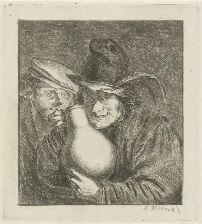 Twee boeren met een kruik