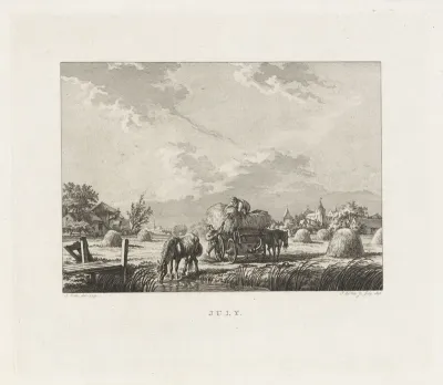 Twee boeren oogsten hooi