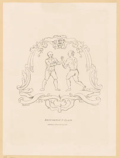 Twee boksers in ornamentrand