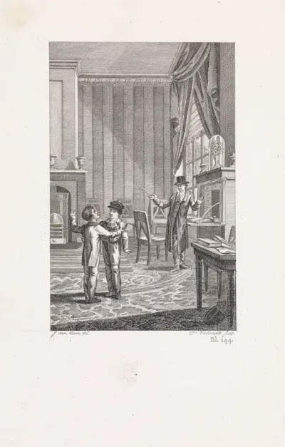 Twee dansende jongens in een interieur