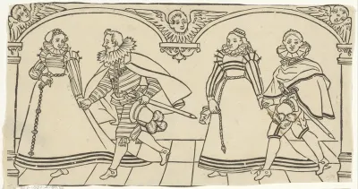 Twee dansende paren op een bal