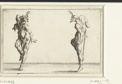 Twee dansers, beiden op de linkerzijde gezien