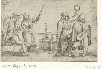 Twee dansers en muzikanten