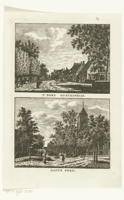 Twee dorpsgezichten te Oostkapelle en Aagtekerke