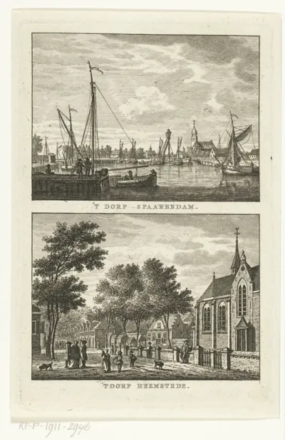 Twee dorpsgezichten te Spaarndam en Heemstede