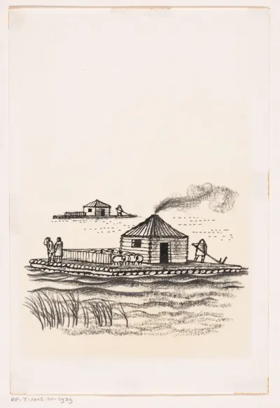 Twee drijvende huizen