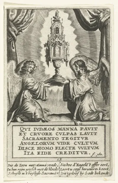 Twee engelen met de monstrans met het heilig Sacrament