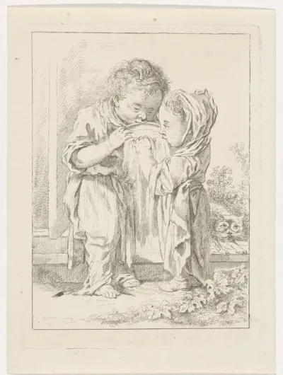 Twee etende kinderen