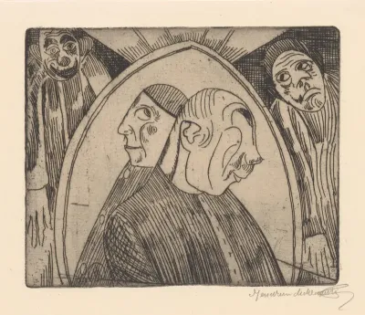 Twee figuren in een boog