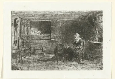 Twee figuren in een interieur