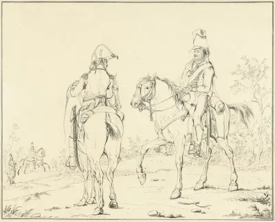 Twee franse cavaleristen te paard
