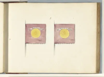 Twee Franse standaarden, veroverd in de slag bij Oudenaarde, 1708