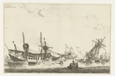 Twee gekielde zeilschepen