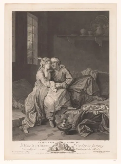 Twee geliefden in een interieur