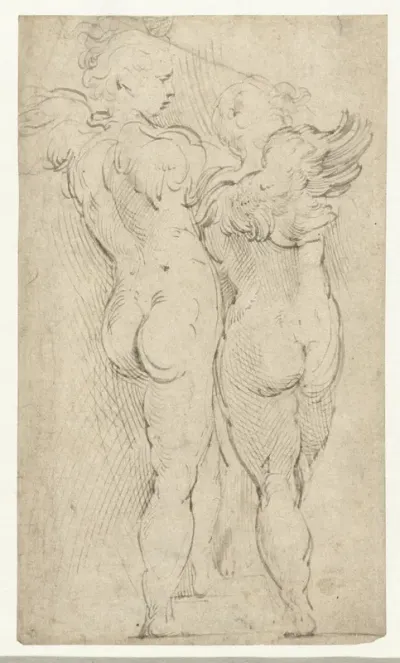 Twee gevleugelde putti