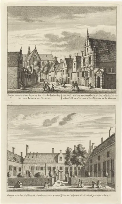 Twee gezichten op Alkmaar met het Pesthuis en het Sint-Elisabethgasthuis
