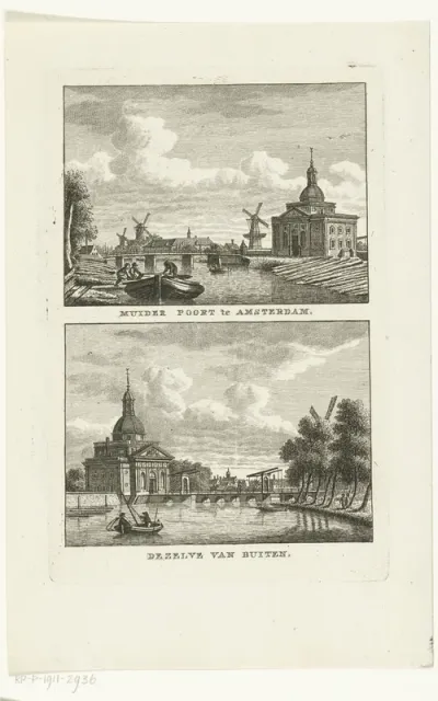 Twee gezichten op de Tweede Muiderpoort te Amsterdam