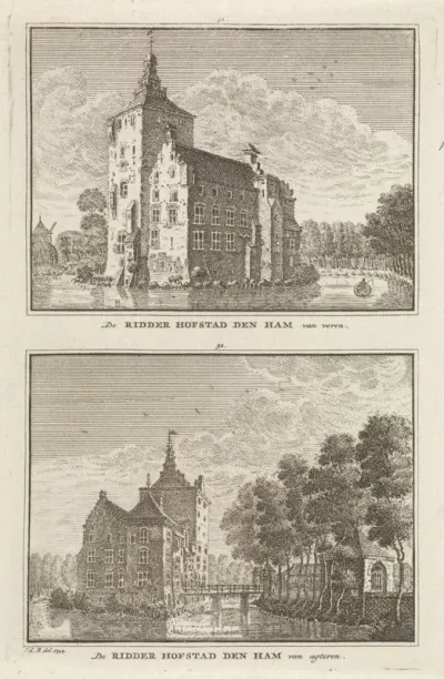 Twee gezichten op kasteel Den Ham, Vleuten