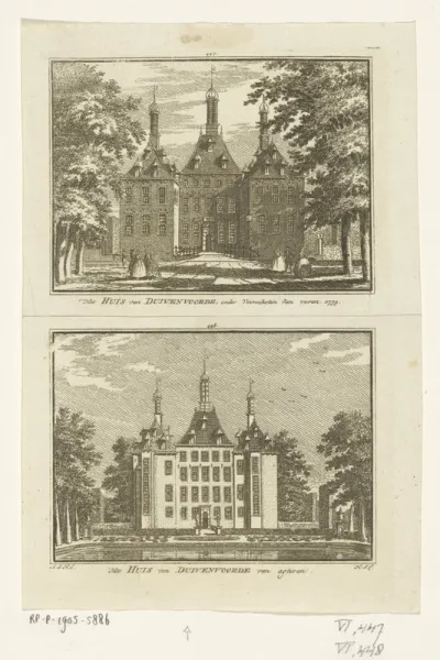 Twee gezichten op kasteel Duivenvoorde, Voorschoten