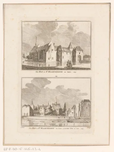 Twee gezichten op Kasteel Sint-Maartensdijk, 1743