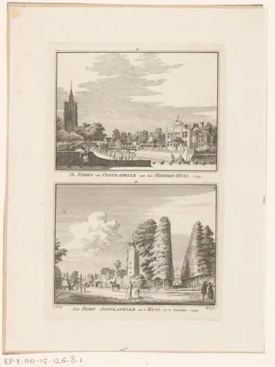 Twee gezichten op Kasteel Westhove, 1743