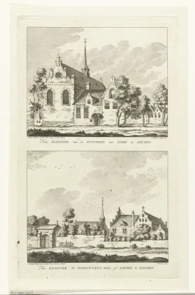 Twee gezichten op kloosters te Leiden: klooster van de Zusteren van Rome en klooster Sint- Hiëronymusdal of de Lopsen