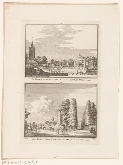 Twee gezichten op Oostkapelle, 1745