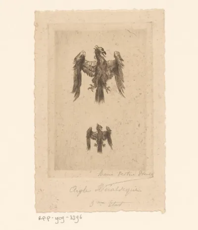 Twee heraldische adelaren