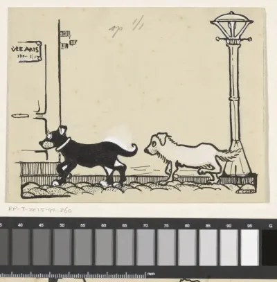 Twee honden op een straat