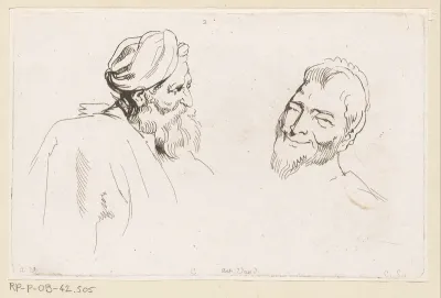 Twee hoofden van mannen met baard