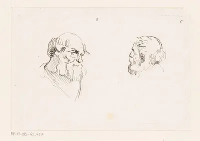 Twee hoofden van mannen met baard