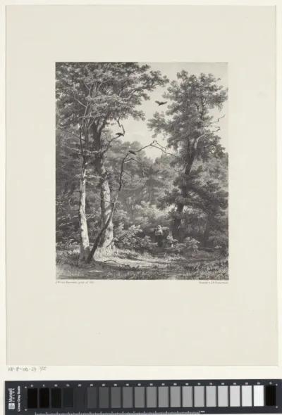 Twee houtdragende figuren in het bos
