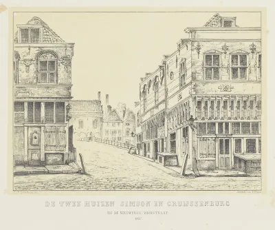 Twee huizen bij de Nieuwere Voorstraat in Dordrecht