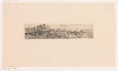 Twee huizen in een landschap