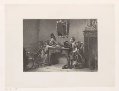 Twee jonge vrouwen aan een console tafel