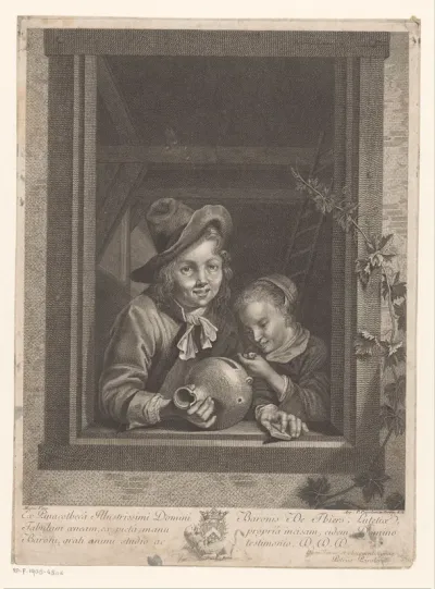 Twee kinderen met een vogel